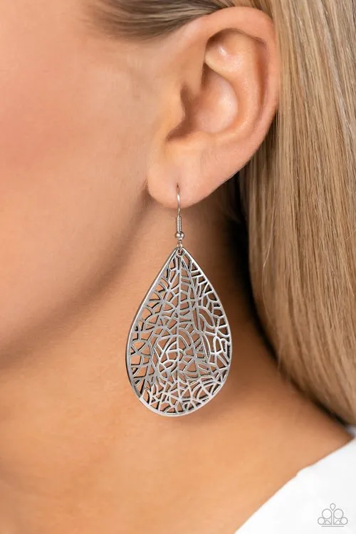 Earrings Paparazzi Jewelry Paparazzi Earring Fractured Fairytale Silver
