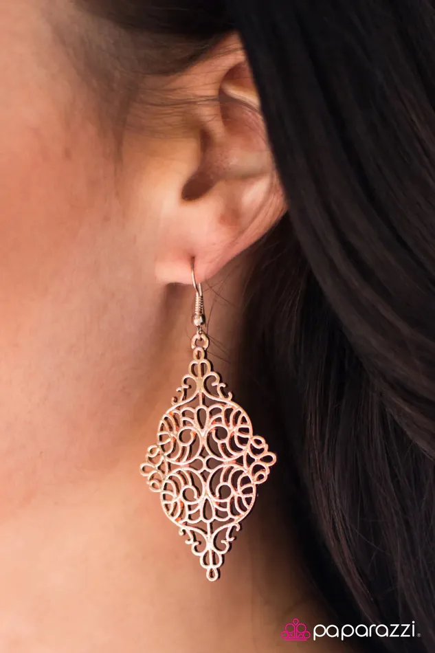 Earrings Paparazzi Jewelry Paparazzi Earring I FILIGREE Like Dancing Copper