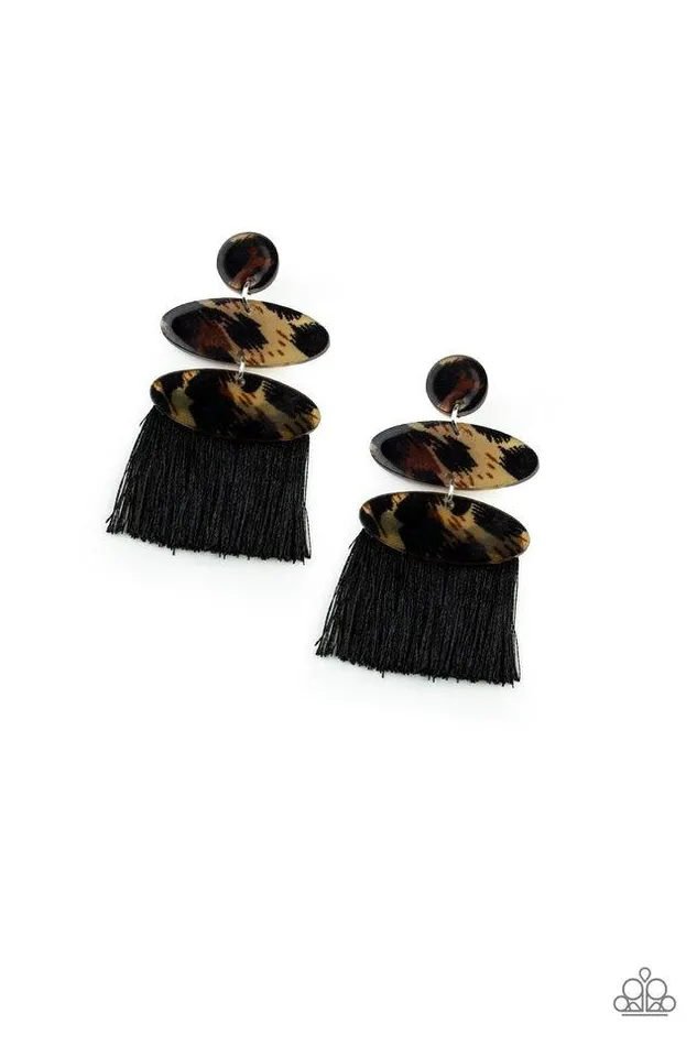 Earrings Paparazzi Jewelry Paparazzi Earring No One Likes A Cheetah Black