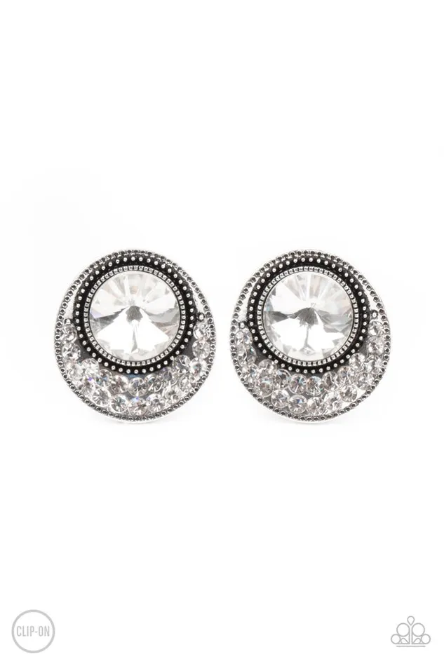 Earrings Paparazzi Jewelry Paparazzi Earring Off The RICHERScale White Earrings Paparazzi Jewelry Paparazzi Earring Off The RICHERScale White