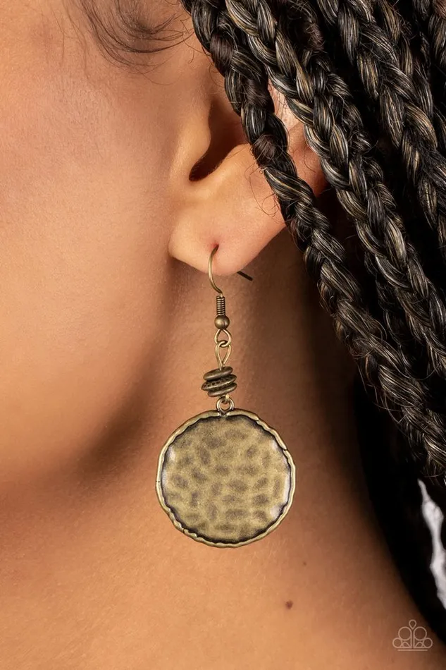 Earrings Paparazzi Jewelry Paparazzi Earring Prehistoric Perfection Brass