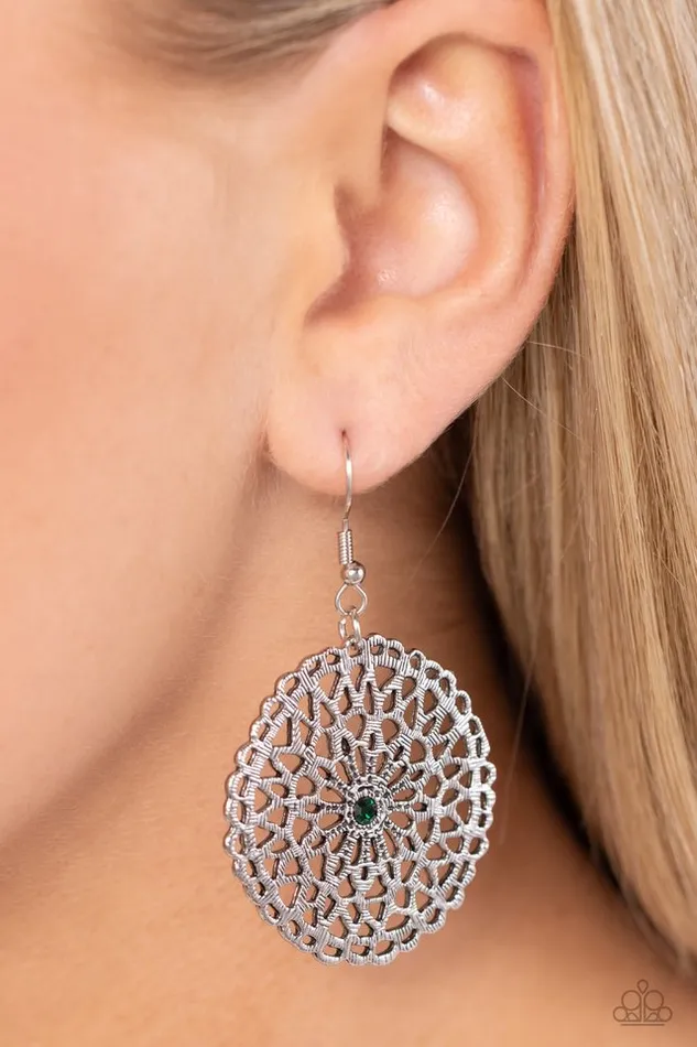 Earrings Paparazzi Jewelry Paparazzi Earring Rolling Radiance Green