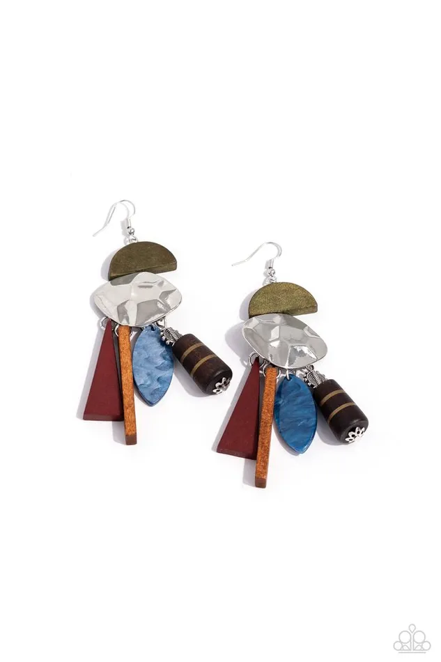 Earrings Paparazzi Jewelry Paparazzi Earring Textured Talisman Multi Earrings Paparazzi Jewelry Paparazzi Earring Textured Talisman Multi
