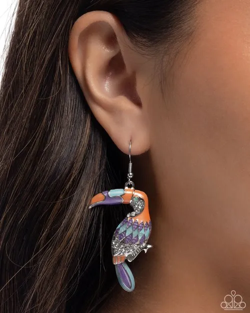 Earrings Paparazzi Jewelry Paparazzi Earring Toucan Tourist Orange
