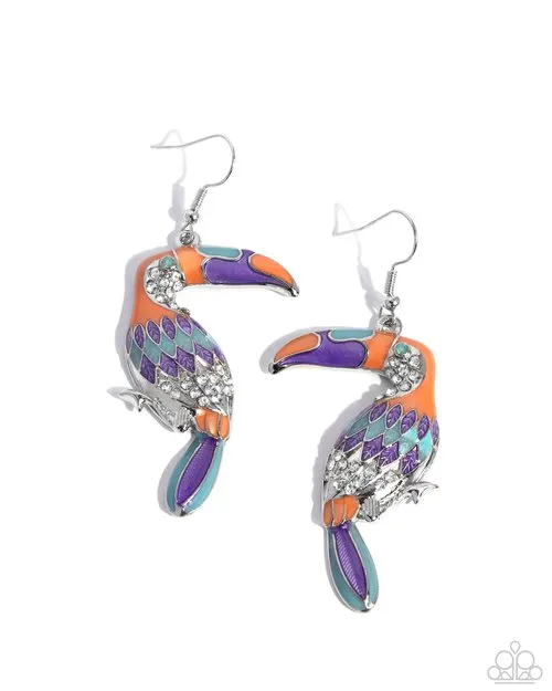 Earrings Paparazzi Jewelry Paparazzi Earring Toucan Tourist Orange