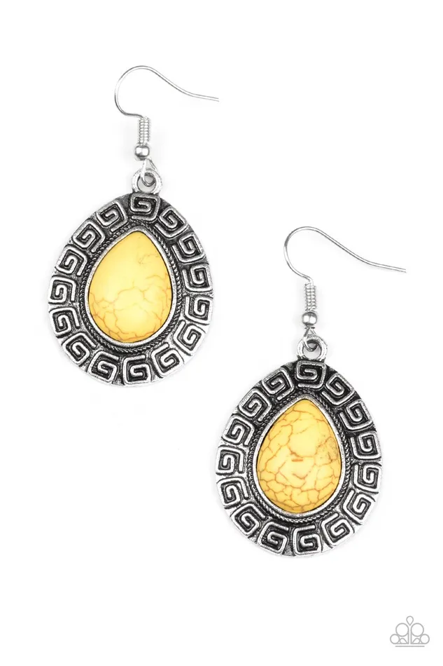 Earrings Paparazzi Jewelry Paparazzi Earring Tribal Tango Yellow