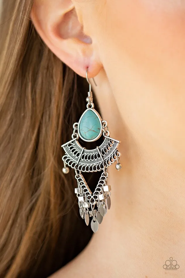 Earrings Paparazzi Jewelry Paparazzi Earring Vintage Vagabond Blue
