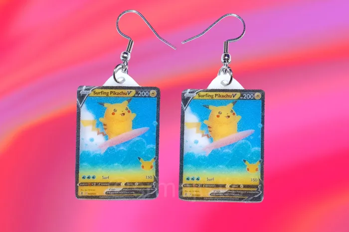 Earrings READY TO SHIP Collection of VMax Pikachu Pokmon Cards Handmade Earrings Sam Makes Things Earrings READY TO SHIP Collection of VMax Pikachu Pokmon Cards Handmade Earrings Sam Makes Things