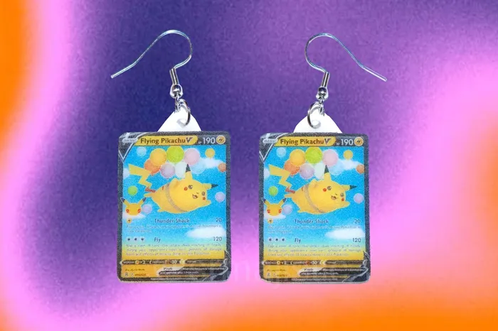 Earrings READY TO SHIP Collection of VMax Pikachu Pokmon Cards Handmade Earrings Sam Makes Things Earrings READY TO SHIP Collection of VMax Pikachu Pokmon Cards Handmade Earrings Sam Makes Things