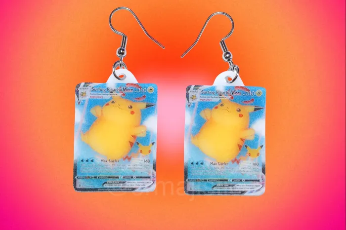 Earrings READY TO SHIP Collection of VMax Pikachu Pokmon Cards Handmade Earrings Sam Makes Things Earrings READY TO SHIP Collection of VMax Pikachu Pokmon Cards Handmade Earrings Sam Makes Things