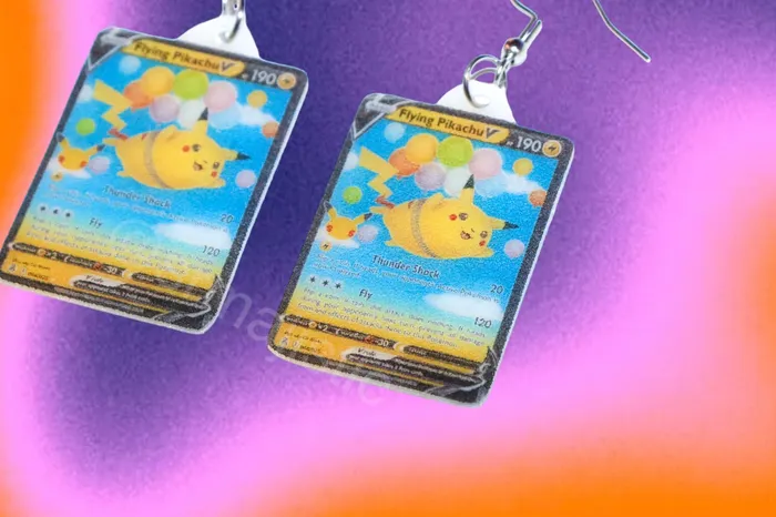 Earrings READY TO SHIP Collection of VMax Pikachu Pokmon Cards Handmade Earrings Sam Makes Things Earrings READY TO SHIP Collection of VMax Pikachu Pokmon Cards Handmade Earrings Sam Makes Things