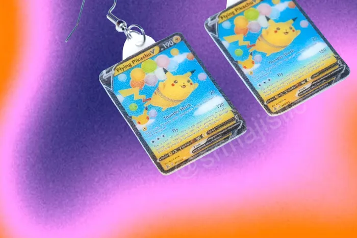 Earrings READY TO SHIP Collection of VMax Pikachu Pokmon Cards Handmade Earrings Sam Makes Things Earrings READY TO SHIP Collection of VMax Pikachu Pokmon Cards Handmade Earrings Sam Makes Things