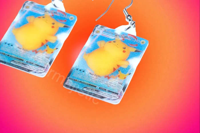 Earrings READY TO SHIP Collection of VMax Pikachu Pokmon Cards Handmade Earrings Sam Makes Things Earrings READY TO SHIP Collection of VMax Pikachu Pokmon Cards Handmade Earrings Sam Makes Things