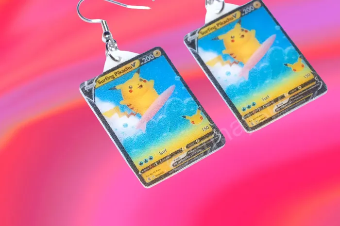 Earrings READY TO SHIP Collection of VMax Pikachu Pokmon Cards Handmade Earrings Sam Makes Things Earrings READY TO SHIP Collection of VMax Pikachu Pokmon Cards Handmade Earrings Sam Makes Things