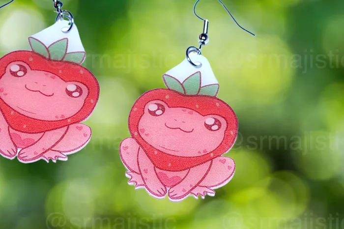 Earrings READY TO SHIP Sweet Strawberry Animal Handmade Earrings collaboration with saltnox Sam Makes Things Earrings READY TO SHIP Sweet Strawberry Animal Handmade Earrings collaboration with saltnox Sam Makes Things