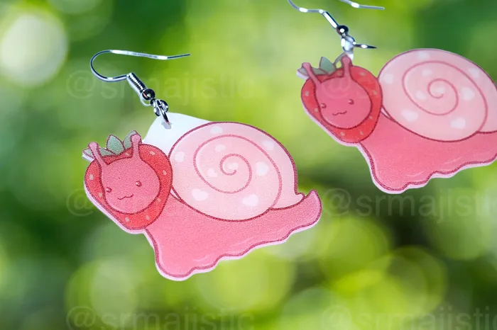 Earrings READY TO SHIP Sweet Strawberry Animal Handmade Earrings collaboration with saltnox Sam Makes Things Earrings READY TO SHIP Sweet Strawberry Animal Handmade Earrings collaboration with saltnox Sam Makes Things