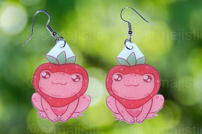 Earrings READY TO SHIP Sweet Strawberry Animal Handmade Earrings collaboration with saltnox Sam Makes Things Earrings READY TO SHIP Sweet Strawberry Animal Handmade Earrings collaboration with saltnox Sam Makes Things