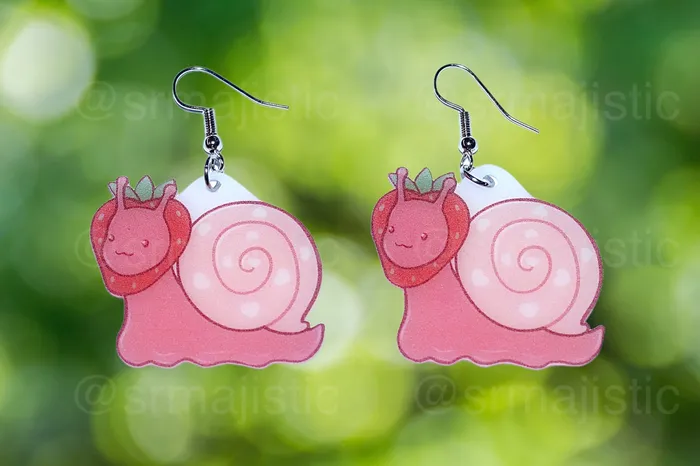 Earrings READY TO SHIP Sweet Strawberry Animal Handmade Earrings collaboration with saltnox Sam Makes Things Earrings READY TO SHIP Sweet Strawberry Animal Handmade Earrings collaboration with saltnox Sam Makes Things