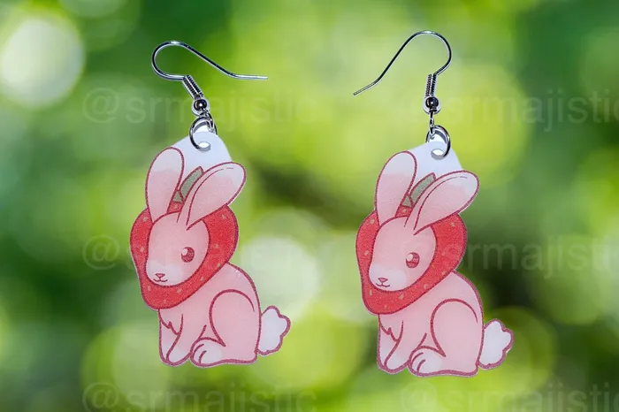 Earrings READY TO SHIP Sweet Strawberry Animal Handmade Earrings collaboration with saltnox Sam Makes Things Earrings READY TO SHIP Sweet Strawberry Animal Handmade Earrings collaboration with saltnox Sam Makes Things