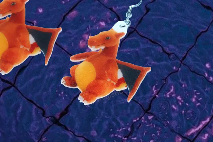 Earrings Sam Makes Things Charizard Chorizord Unsettling Character 2D Handmade Earrings