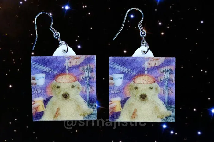 Earrings Sam Makes Things Cursed 5G Jotchua Dog Funny Handmade Earrings