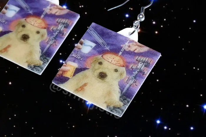 Earrings Sam Makes Things Cursed 5G Jotchua Dog Funny Handmade Earrings