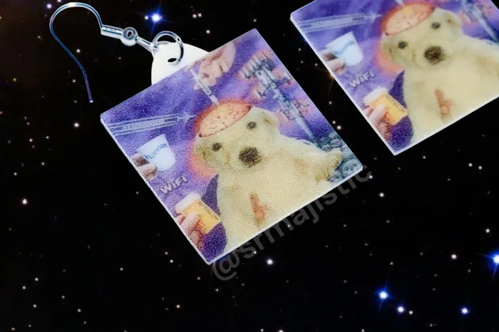 Earrings Sam Makes Things Cursed 5G Jotchua Dog Funny Handmade Earrings
