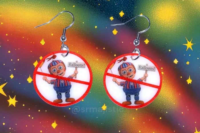 Earrings Sam Makes Things I Hate Balloon Boy No Symbol FNAF Five Nights at Freddys Funny Meme Handmade Earrings Earrings Sam Makes Things I Hate Balloon Boy No Symbol FNAF Five Nights at Freddys Funny Meme Handmade Earrings
