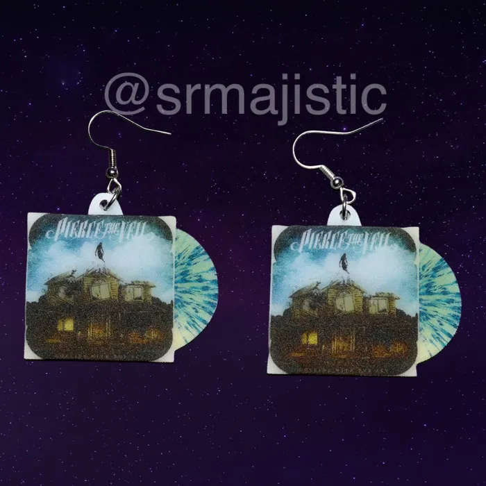 Earrings Sam Makes Things Pierce the Veil Collide with the Sky Vinyl Album Handmade Earrings Earrings Sam Makes Things Pierce the Veil Collide with the Sky Vinyl Album Handmade Earrings