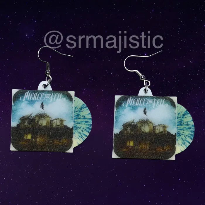 Earrings Sam Makes Things Pierce the Veil Collide with the Sky Vinyl Album Handmade Earrings