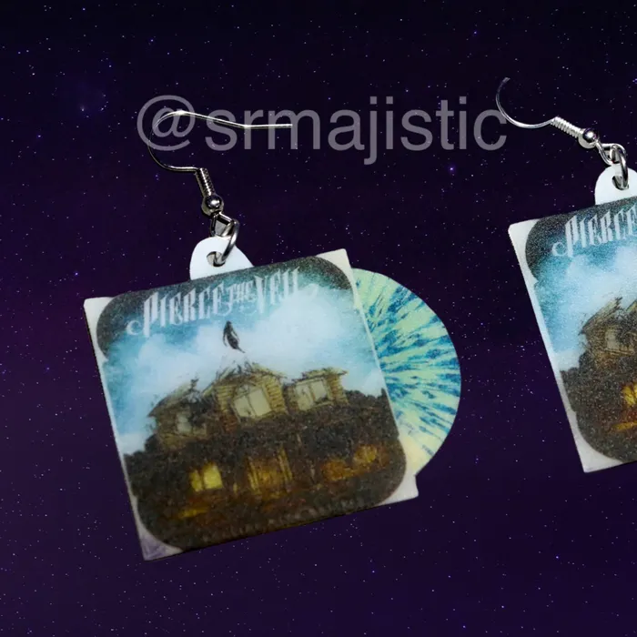 Earrings Sam Makes Things Pierce the Veil Collide with the Sky Vinyl Album Handmade Earrings