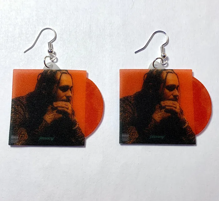 Earrings Sam Makes Things Post Malone Stoney Vinyl Album Handmade Earrings