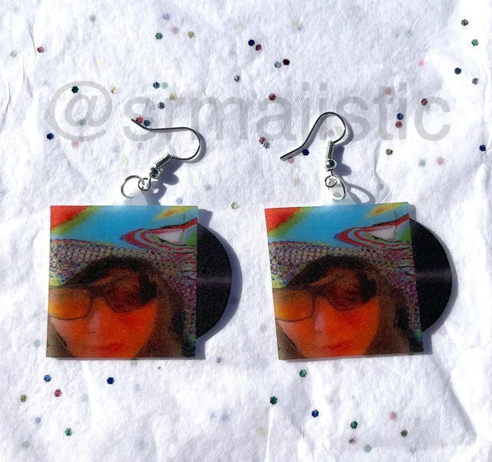 Earrings Sam Makes Things Remi Wolf Im Allergic to Dogs Vinyl Album Handmade Earrings