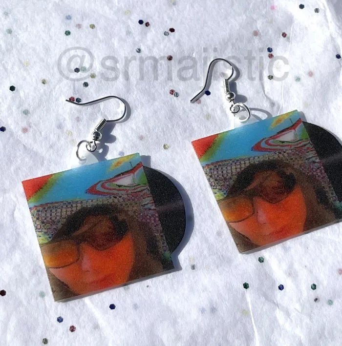 Earrings Sam Makes Things Remi Wolf Im Allergic to Dogs Vinyl Album Handmade Earrings