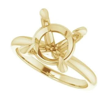 Engagement Collections 14K Yellow Gold Solitaire Ring for Round Rings