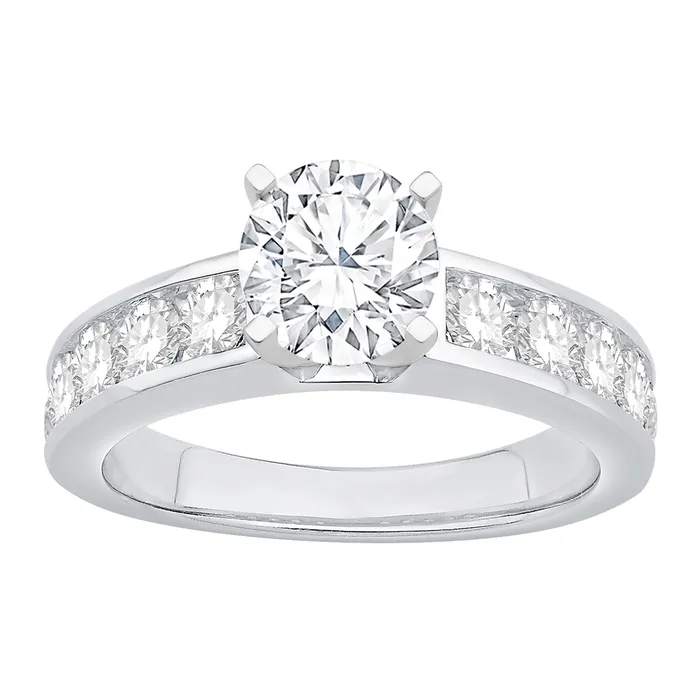 Engagement Collections Rings 14K White Gold Channel Set Semi Mount Diamond Ring Engagement Collections Rings 14K White Gold Channel Set Semi Mount Diamond Ring