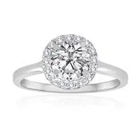 Engagement Collections Rings 14K White Gold Semi Mount Ring with Diamond Round Halo Engagement Collections Rings 14K White Gold Semi Mount Ring with Diamond Round Halo