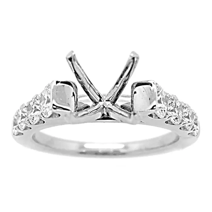 Engagement Collections Rings 18K White Gold Cathedral Semi Mount Diamond Ring Engagement Collections Rings 18K White Gold Cathedral Semi Mount Diamond Ring