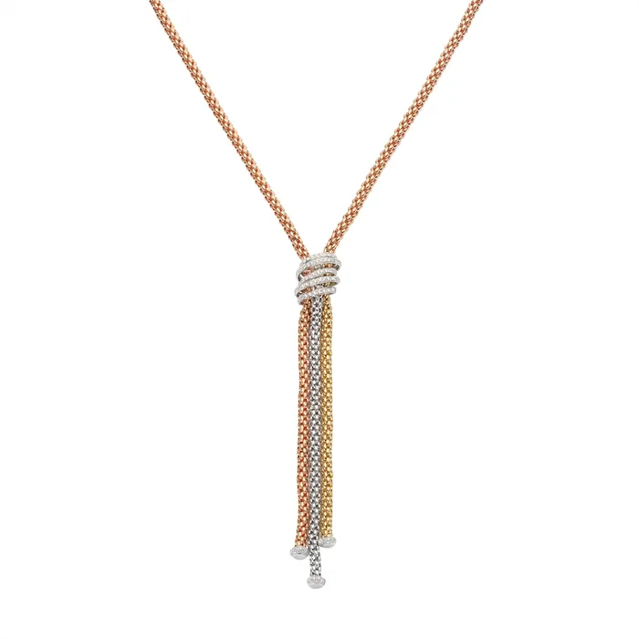 FOPE Necklaces FOPE 18K Tricoloured Gold Solo Mialuce Collection Diamond Necklace 275 inch FOPE Necklaces FOPE 18K Tricoloured Gold Solo Mialuce Collection Diamond Necklace 275 inch