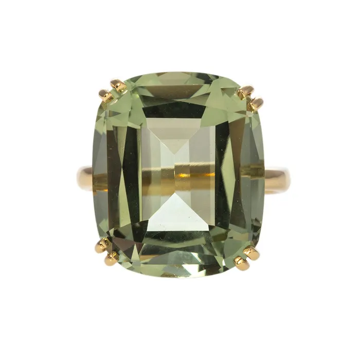 Goshwara Cushion Prasiolite 18K Yellow Gold Ring Goshwara Rings