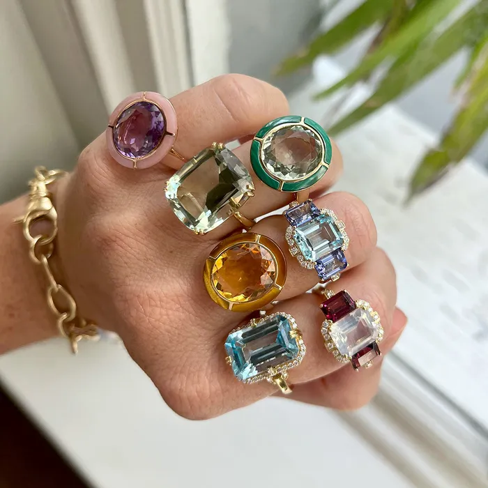 Goshwara Cushion Prasiolite 18K Yellow Gold Ring Goshwara Rings