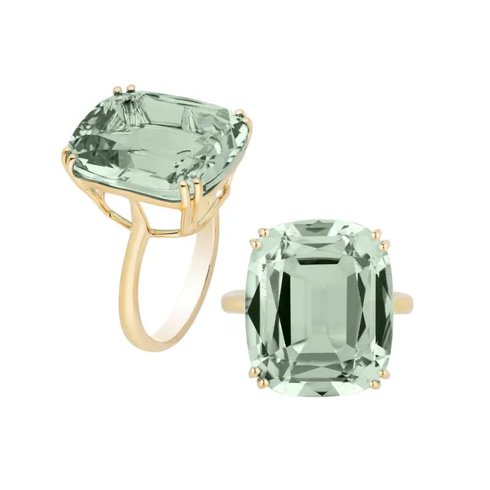 Goshwara Cushion Prasiolite 18K Yellow Gold Ring Goshwara Rings