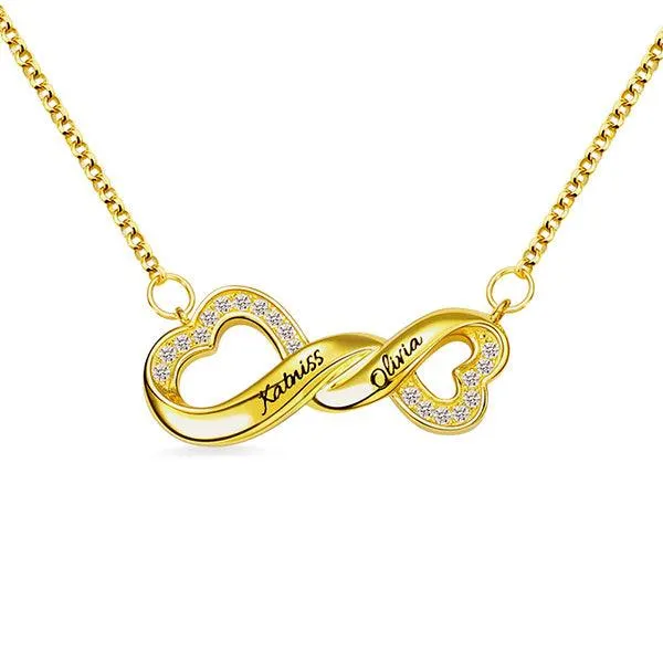 Infinity Name Necklace Infinity Necklace for Mom Mothers Necklace Anniversary Gift for Her Couples Necklace Heart Infinity Necklace Belbren Necklaces