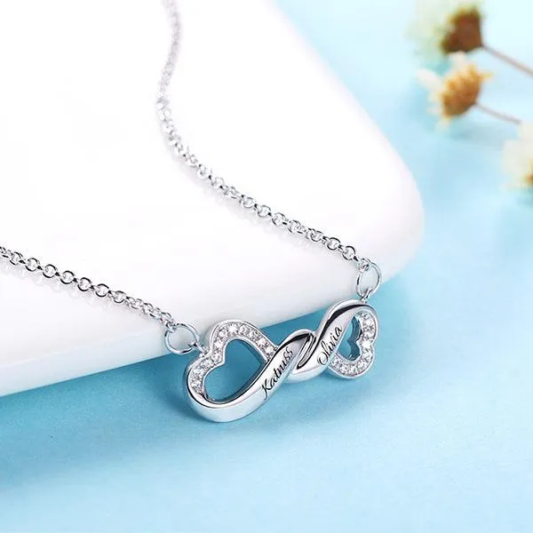 Infinity Name Necklace Infinity Necklace for Mom Mothers Necklace Anniversary Gift for Her Couples Necklace Heart Infinity Necklace Belbren Necklaces