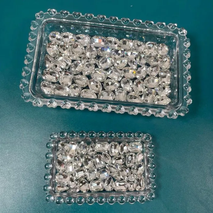 IntoResin Handmade Rectangular Diamond Heart Pearl Tray Resin Molds Necklaces