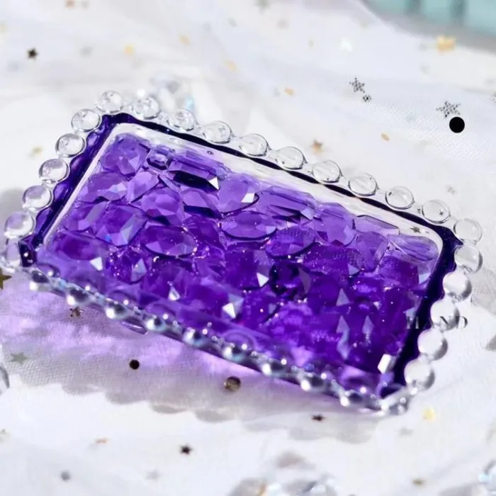 IntoResin Handmade Rectangular Diamond Heart Pearl Tray Resin Molds Necklaces