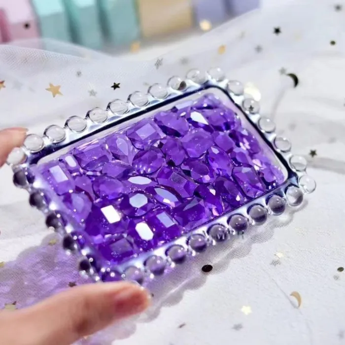 IntoResin Handmade Rectangular Diamond Heart Pearl Tray Resin Molds Necklaces
