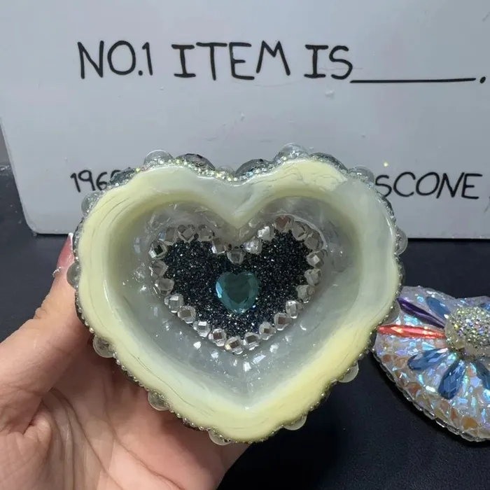 IntoResin Necklaces Handmade Diamond Heart Storage Box Resin Mold