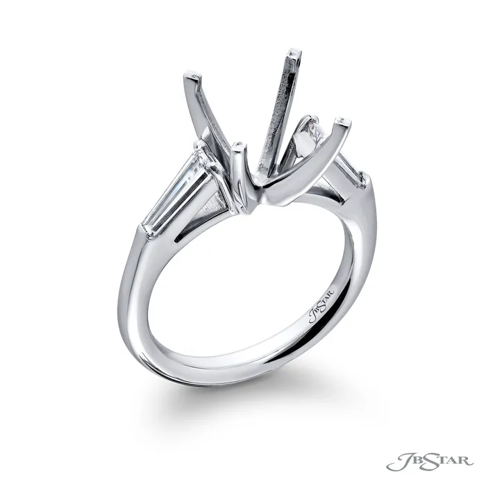 JB Star Rings JB Star Platinum Diamond 3Stone Semimount Ring
