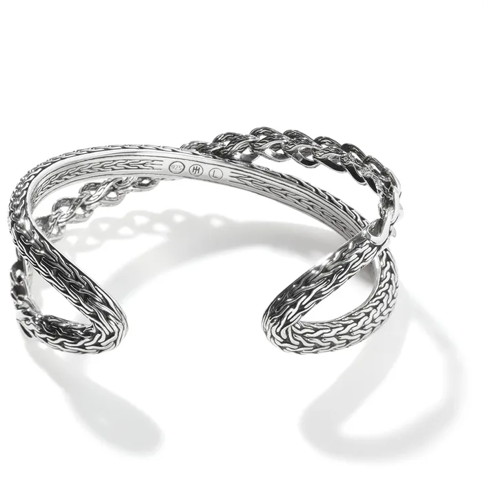 John Hardy Asli Classic Chain Sterling Silver 215mm Medium Cuff Bracelet John Hardy Bracelets